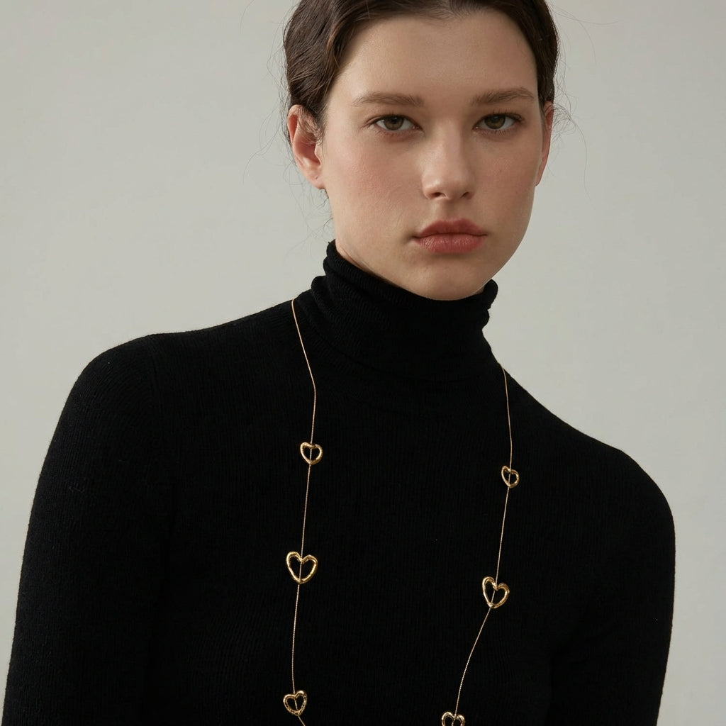 Collier Cœurs Martelées - Alma - L'atelier des bijoux