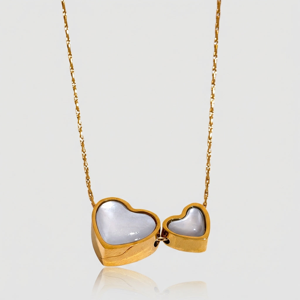 Collier Double Cœur - Agape - L'atelier des bijoux