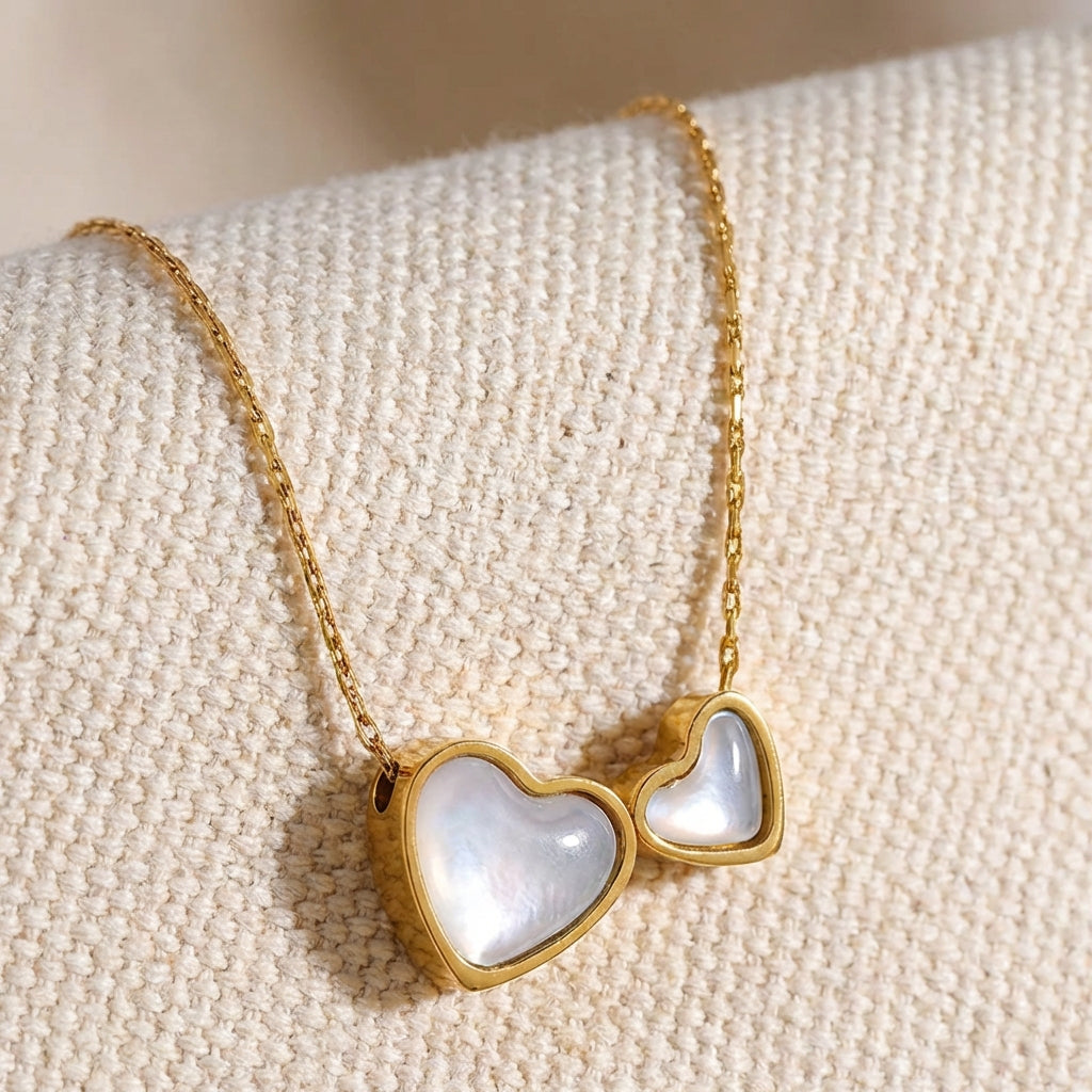 Collier Double Cœur - Agape - L'atelier des bijoux