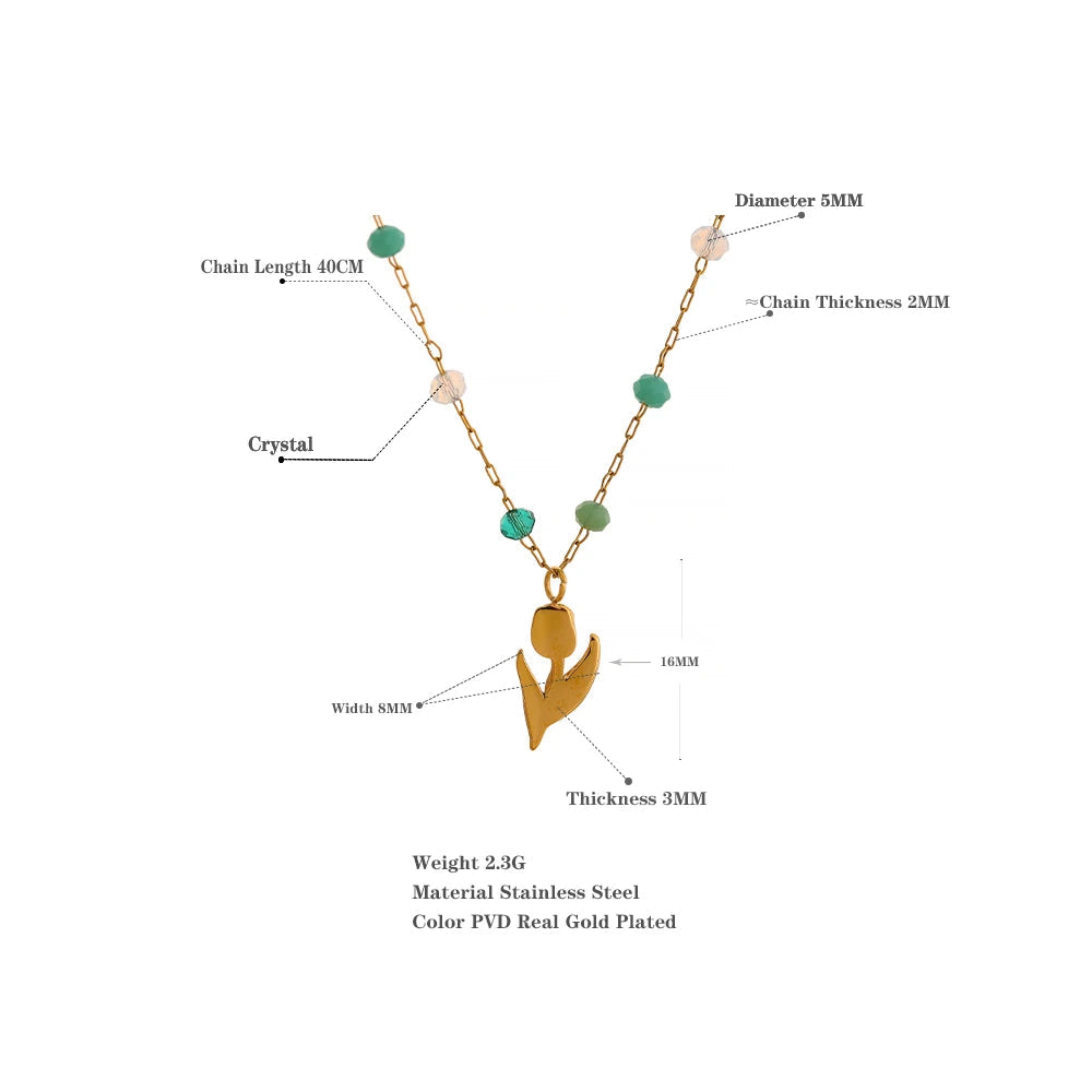 Collier fleur plaqué or avec cristal Stella - Ma boutique