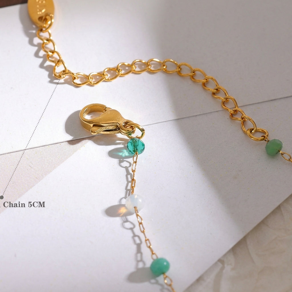 Collier fleur plaqué or avec cristal Stella - L'atelier des bijoux