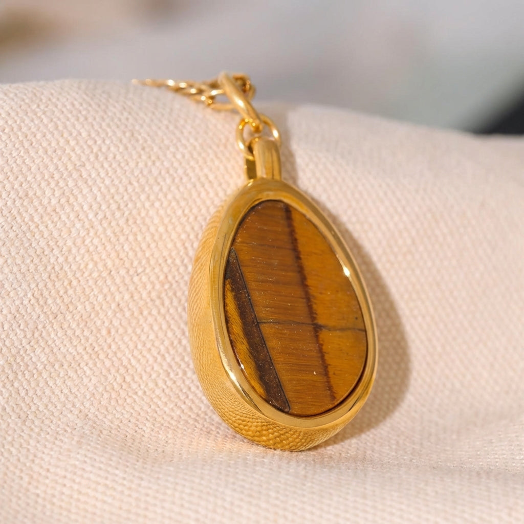 Collier plaqué or avec pierre naturelle Maia - L'atelier des bijoux