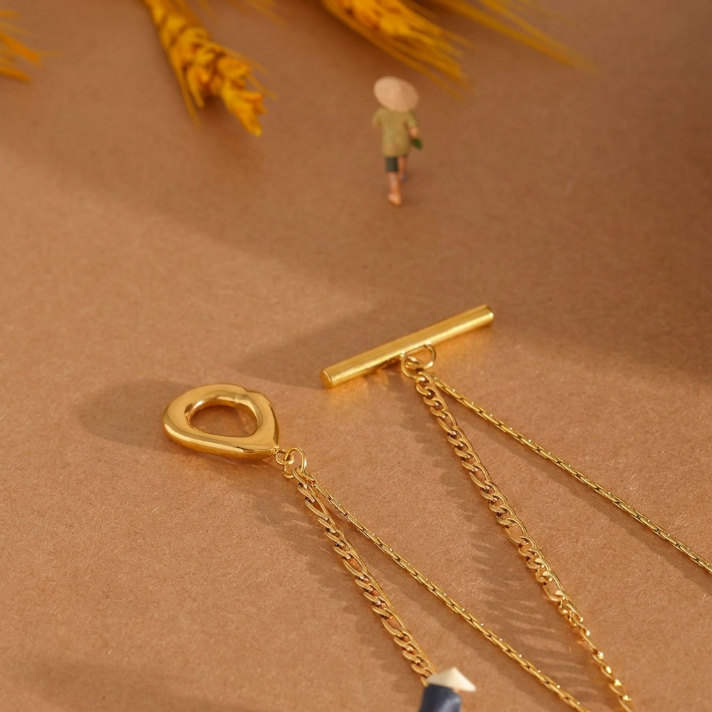 Collier plaqué or avec pierre naturelle Maia - L'atelier des bijoux