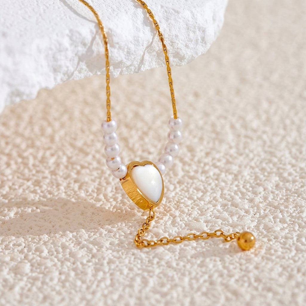 Collier Y Pendentif Cœur - Célia - L'atelier des bijoux