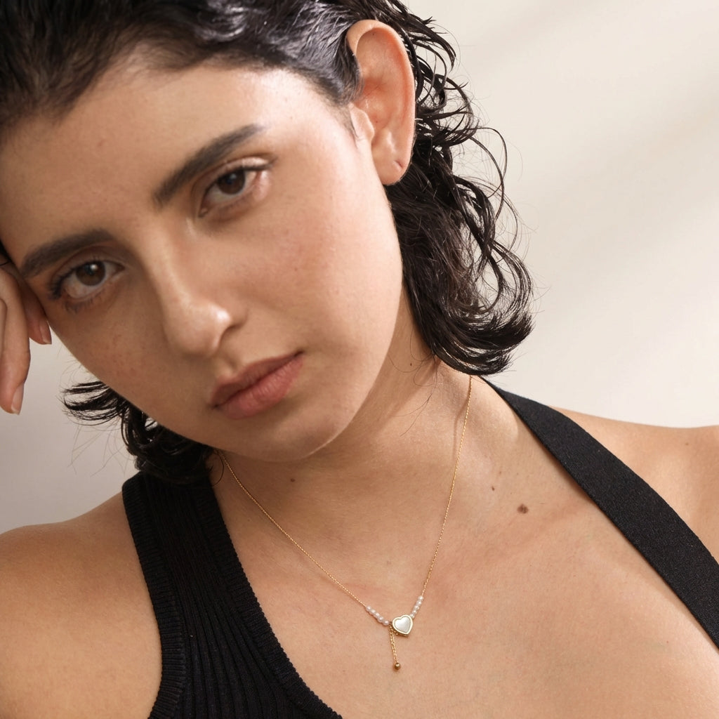 Collier Y Pendentif Cœur - Célia - L'atelier des bijoux