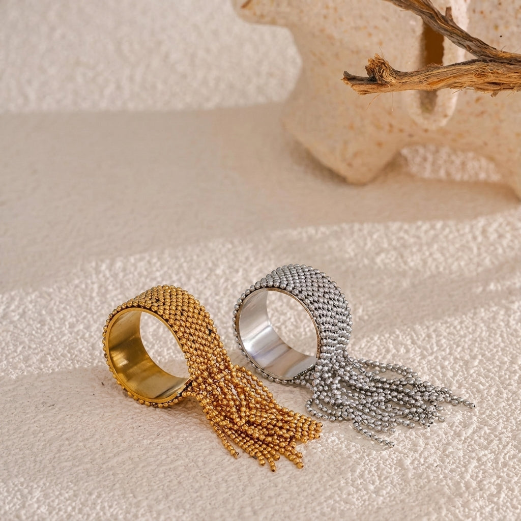 Bague Manchette à Franges Perlées - Cali pour femme | Atelier des bijoux