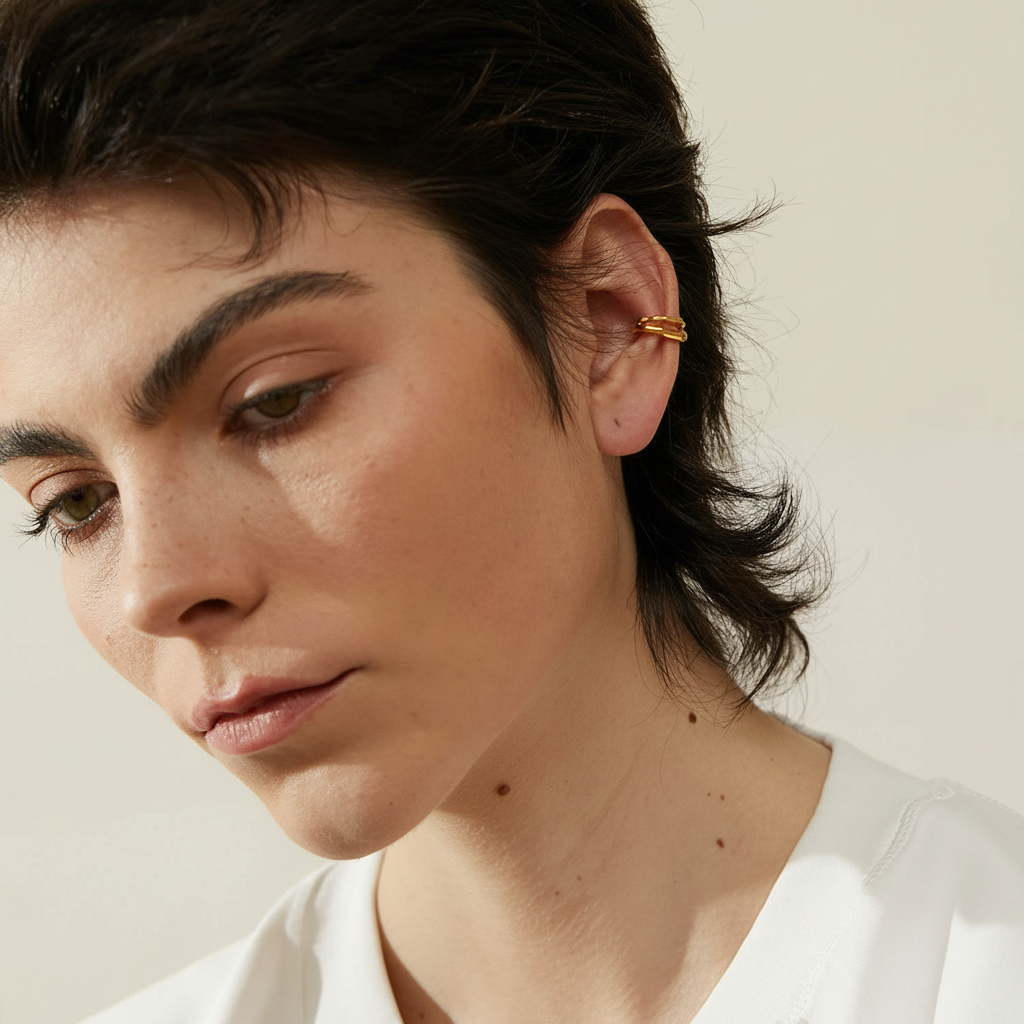 Ear cuff argent sterling 925 Iris pour femme | Atelier des bijoux