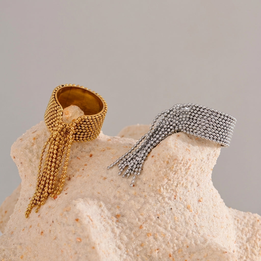 Bague Manchette à Franges Perlées - Cali pour femme | Atelier des bijoux