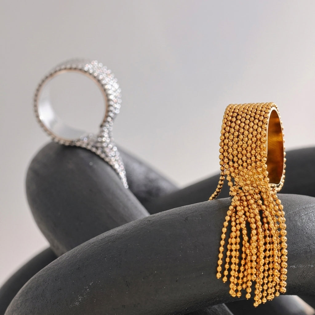 Bague Manchette à Franges Perlées - Cali pour femme | Atelier des bijoux