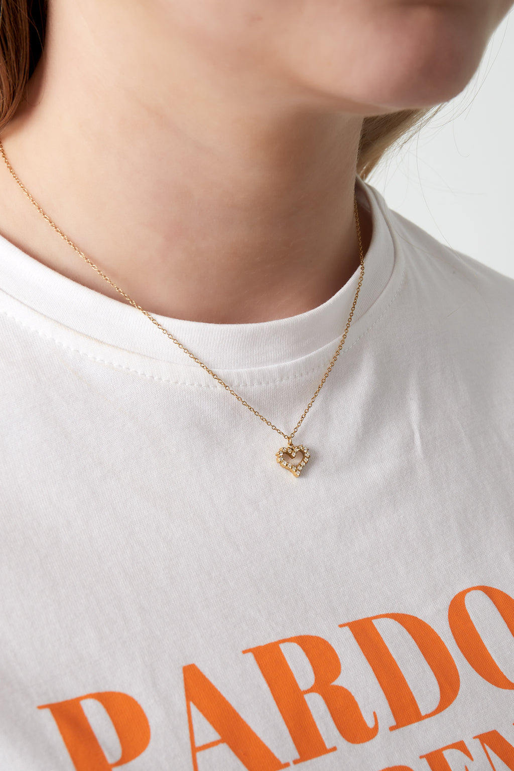 Collier coeur en strass