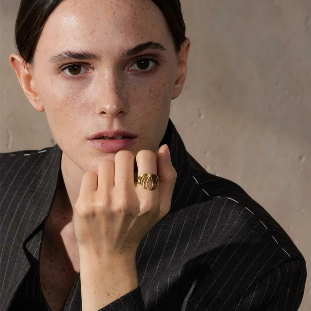 Bague Golden Crown pour femme - Atelier des bijoux