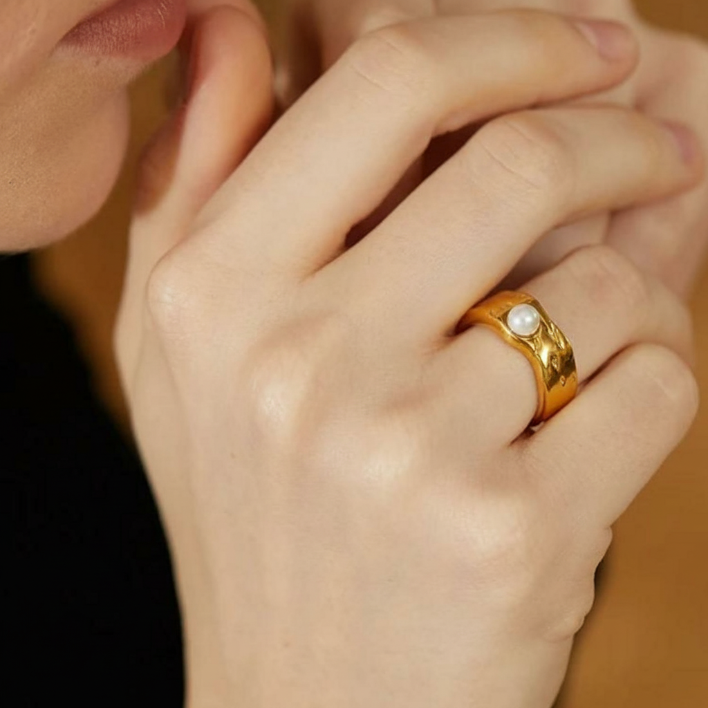 Bague en or avec perle Héléa pour femme - Atelier des bijoux