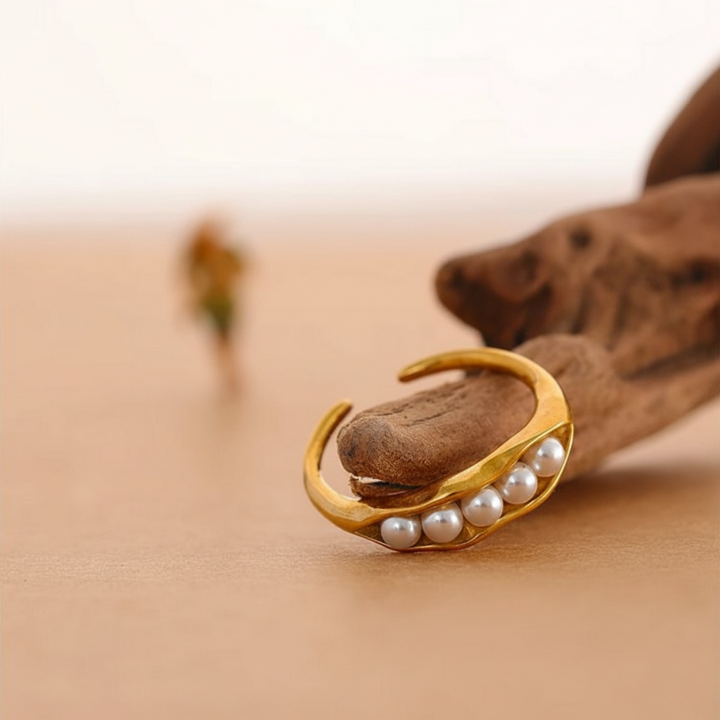 Bague en or avec perles d'eau douce Astra pour femme - Atelier des bijoux