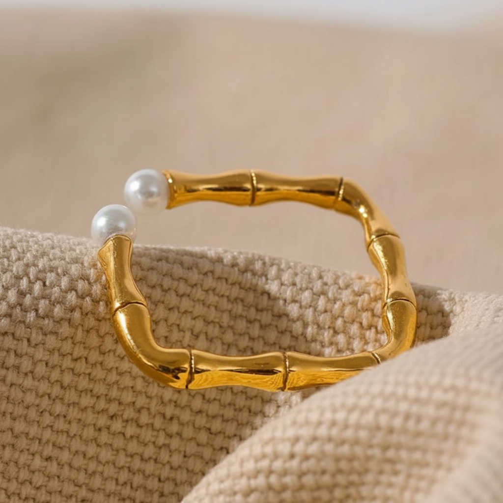 Bague perle fantaisie carré Tamia pour femme - Atelier des bijoux