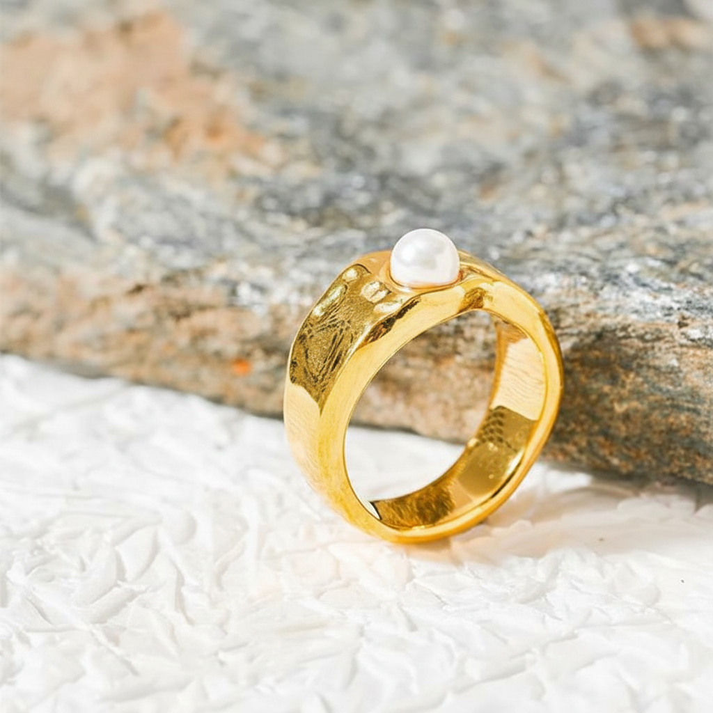 Bague en or avec perle Héléa pour femme - Atelier des bijoux