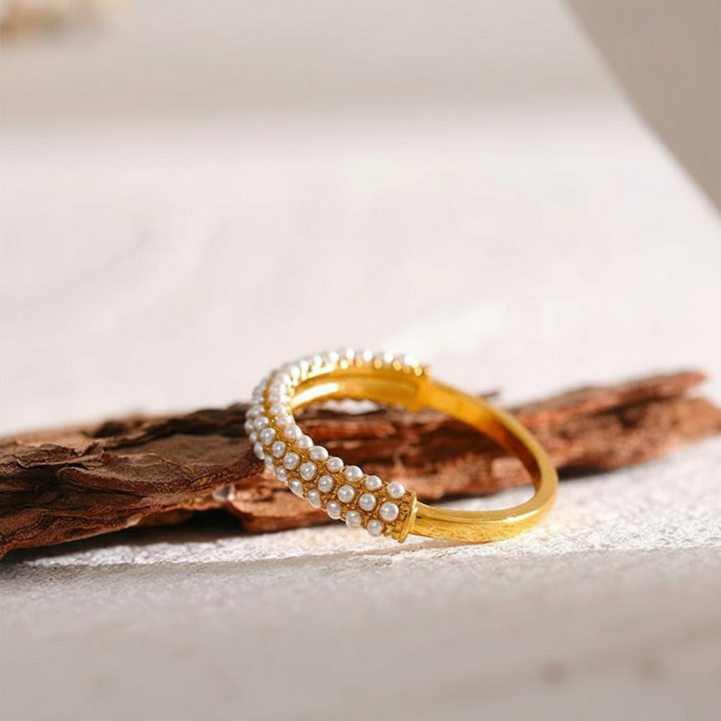 Bague perle fine plaqué or Orlane pour femme - Atelier des bijoux