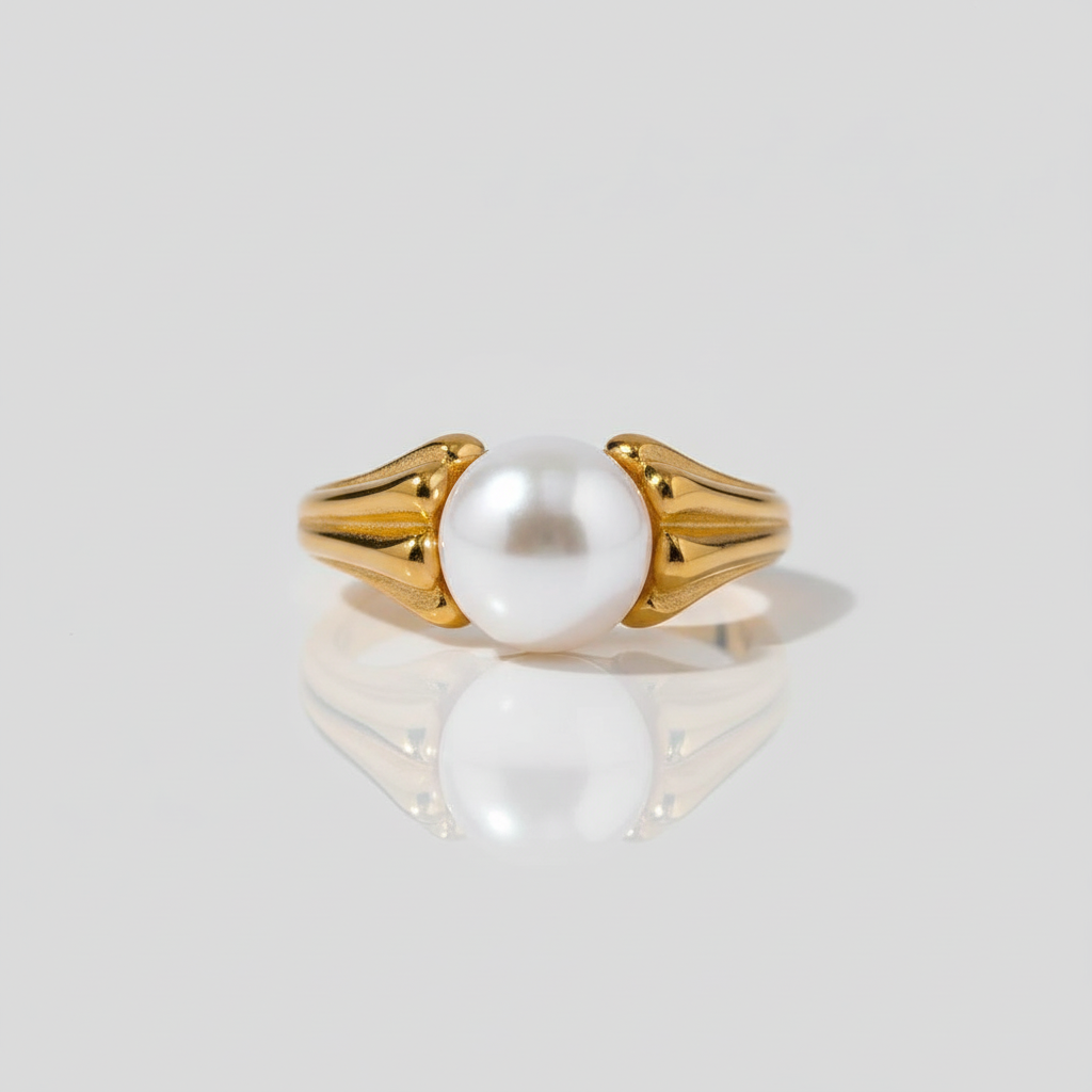 Bague plaqué or avec perle coquillage Selma pour femme - Atelier des bijoux - Or