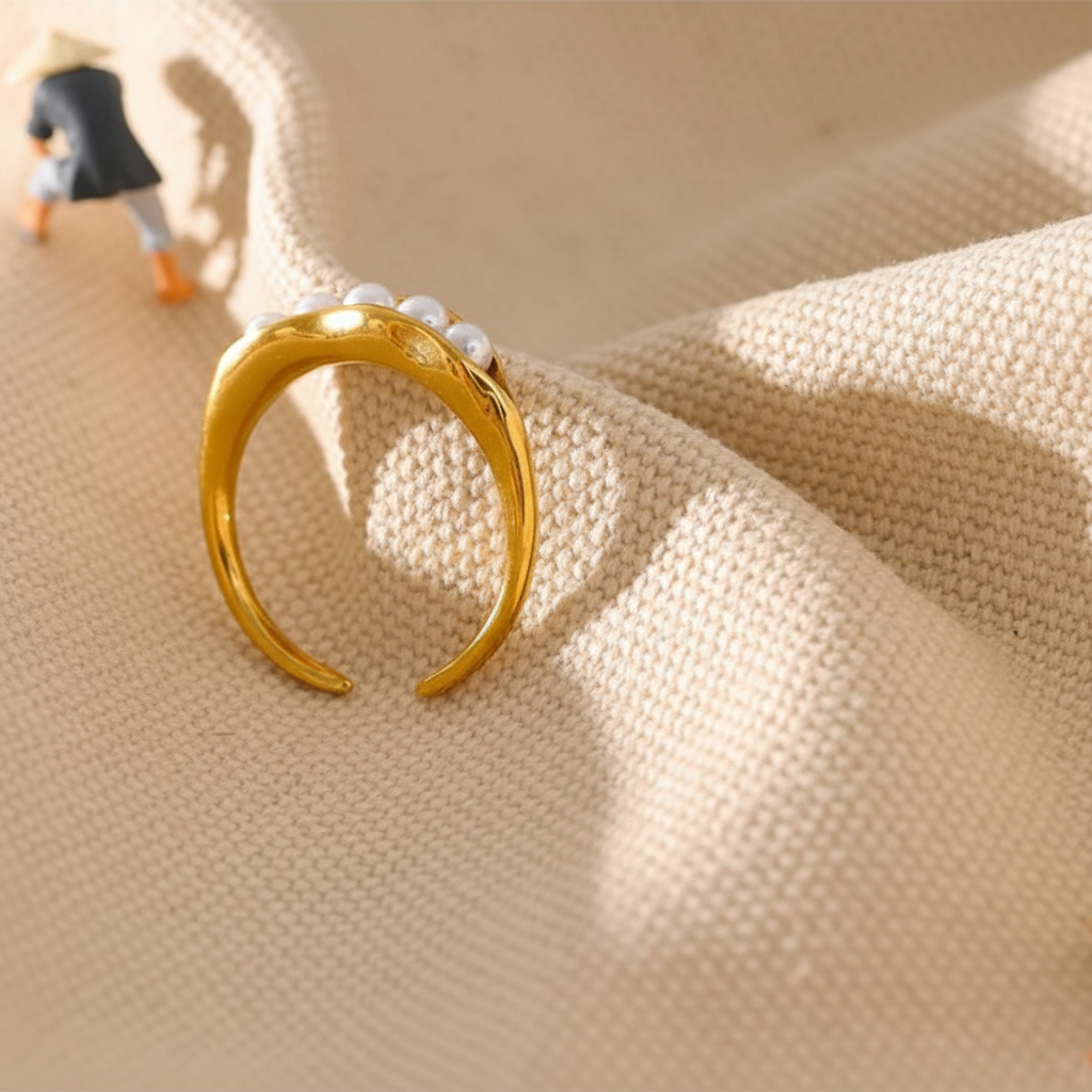 Bague en or avec perles d'eau douce Astra pour femme - Atelier des bijoux