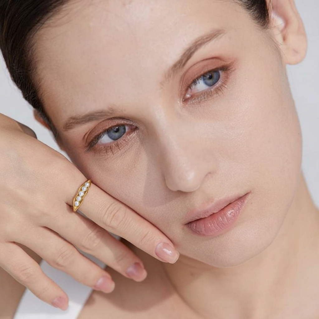 Bague en or avec perles d'eau douce Astra pour femme - Atelier des bijoux