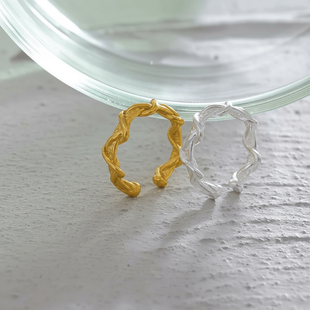 Ear cuff argent sterling 925 Nyx - L'atelier des bijoux