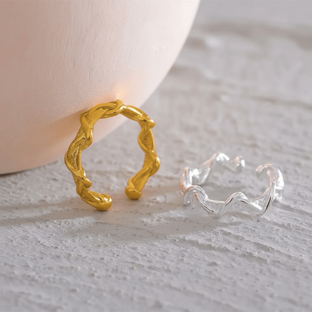 Ear cuff argent sterling 925 Nyx - L'atelier des bijoux