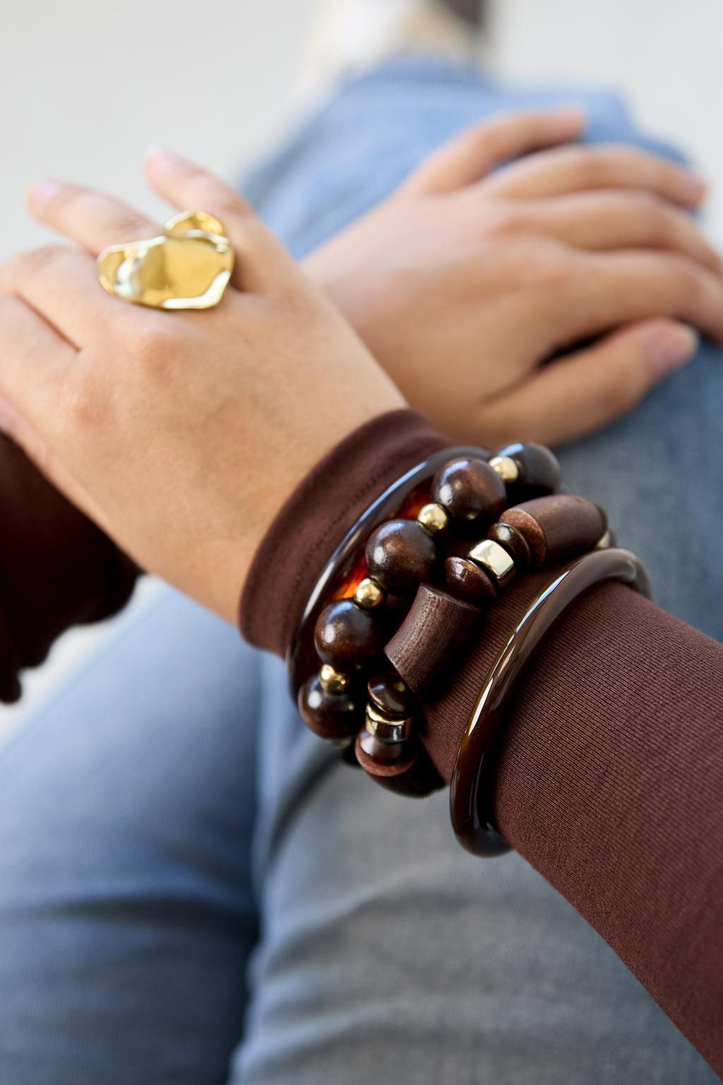 Bracelets en perles de bois, style rétro, collection simple pour tous les jours, bijoux pour femmes